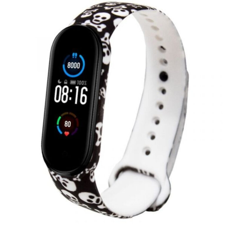 Pulseira Mi Band 5 Estampado Caveira