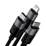 Cabo Baseus OTG StarSpeed USB-A p/ MicroUSB/USB-C/Lightning 1.2m Preto