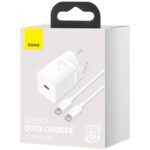 Carregador Baseus Super Si Quick Charger 1C PD 25W USB-C Branco + Cabo USB-C (1m) 4