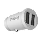 Carregador de Isqueiro Baseus Grain Car Charger 3.1A Dual USB-A Branco
