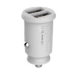 Carregador de Isqueiro Baseus Grain Car Charger 3.1A Dual USB-A Branco