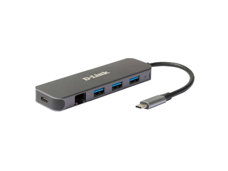 Hub D-Link DUB-2334 5-in-1 USB-C com Gigabit Ethernet + Power Delivery (60W)