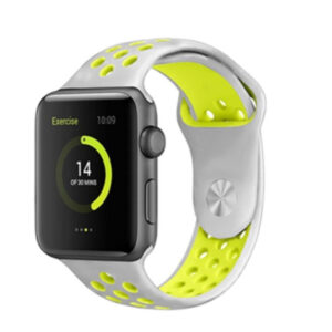 Bracelete esportiva Swissten para Apple Watch 38-41mm (Prata/Amarelo)