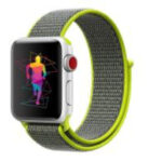 Bracelete Nylon Velcro Swissten para Apple Watch 42-49mm (Verde brilhante)