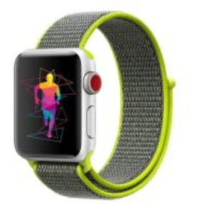 Bracelete Nylon Velcro Swissten para Apple Watch 42-49mm (Verde brilhante)
