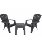 Conjunto Mesa + 2 Sofás Rattan Preto 89CM