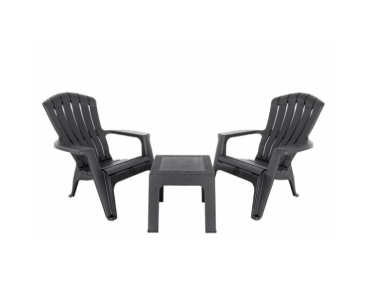 Conjunto Mesa + 2 Sofás Rattan Preto 89CM