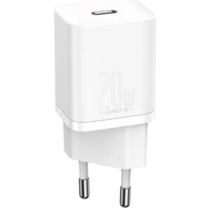 Carregador Baseus Super Si PD 20W USB-C Branco + Cabo Lightning (1m)