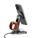 Carregador Wireless Satechi 3-in-1 Foldable Qi2 Charging Stand Cinza