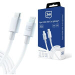 Cabo 3MK Hyper USB-C Lightning 20W 1,2M Branco