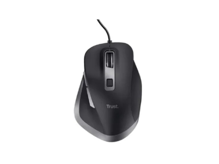 Rato com Fio Trust FYDA Eco PretoCinzento