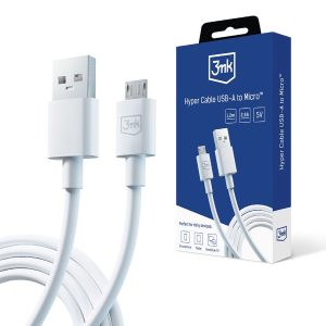 Cabo 3MK Hyper USB-A para Micro 12W 1,2m Branco