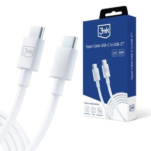 Cabo 3MK Hyper USB-C para C 100W 5A 1,2m Branco