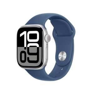 Apple Watch Series 10 GPS 42mm Alumínio Prateado c/ Bracelete Desportiva Azul denim - Small/Medium