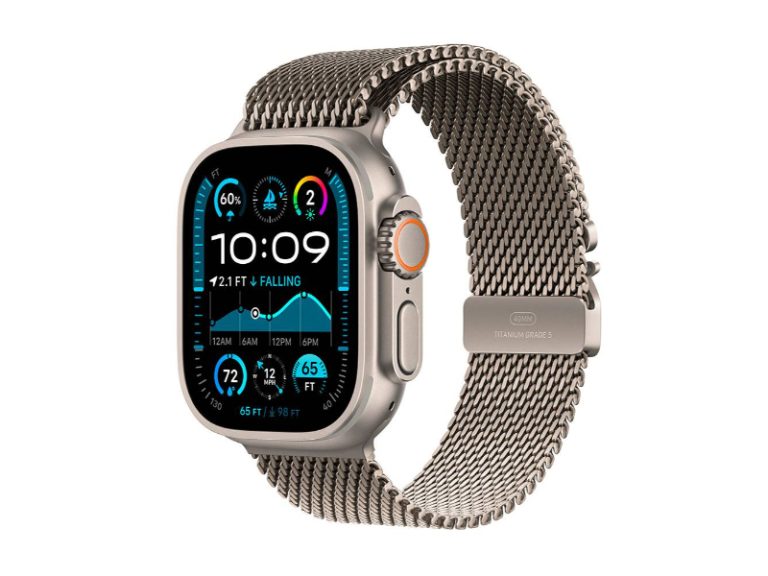 Apple Watch Ultra 2 GPS Cellular 49mm Titânio Natural Loop Milanesa Titânio Natural Small