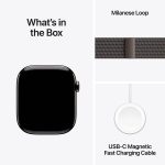 Apple Watch Series 10 GPS + Cellular 46mm Titânio Ardósia c Bracelete Loop Milanesa Ardósia - SmallMedium