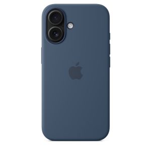 Capa em silicone com MagSafe para iPhone 16 - Azul denim