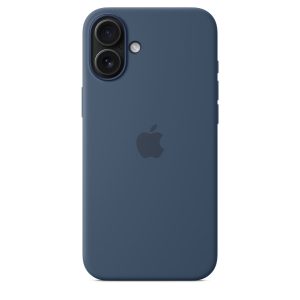 Capa em silicone com MagSafe para iPhone 16 Plus – Azul denim