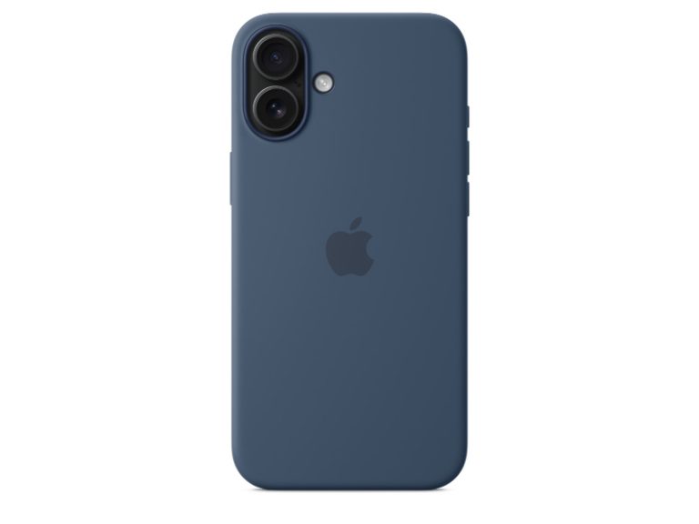 Capa em silicone com MagSafe para iPhone 16 Plus – Azul denim