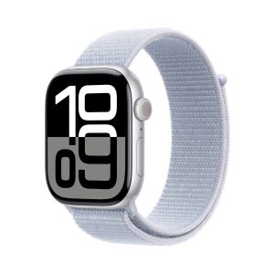 Apple Watch Series 10 GPS + Cellular 46mm Alumínio Prateado c/ Bracelete Loop Desportiva Nuvem Azul