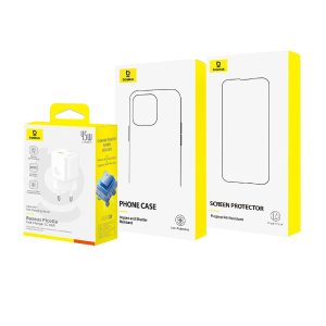 Kit Baseus iPhone 16 Pro Max (Capa-Pelicula-Carregador 45W)