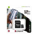 Cartão de Memória microSDXC Kingston Canvas Select Plus 128GB (100MBs) UHS-I, U1, V10 + Adaptador SD