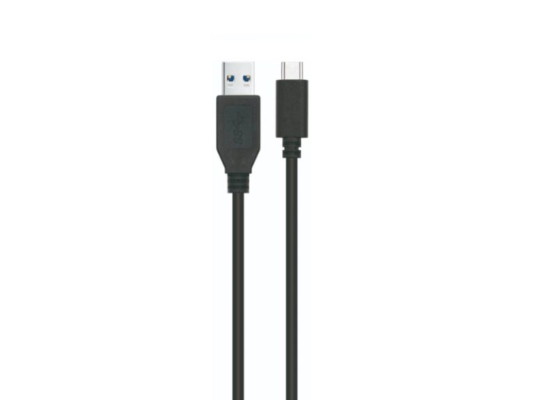 Cabo USB-A p/ USB-C Ewent EC1055 USB 3.2 Gen1 5Gbps 3A 60W 1m Preto