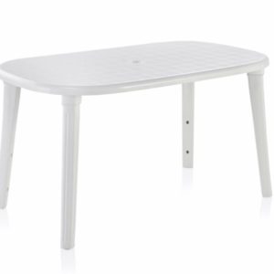 Mesa de Plástico Retangular Cancun Branca 140X80X73cm