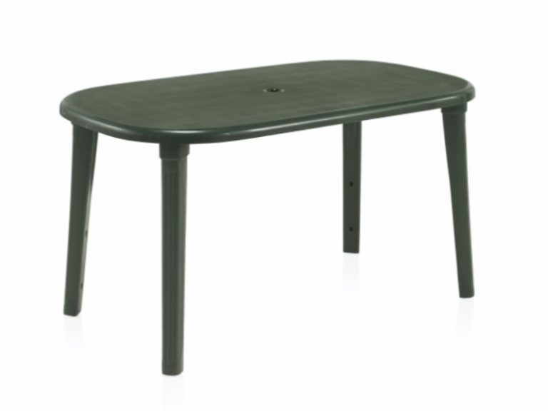 Mesa de Plástico Retangular Cancun Verde 140X80X73cm