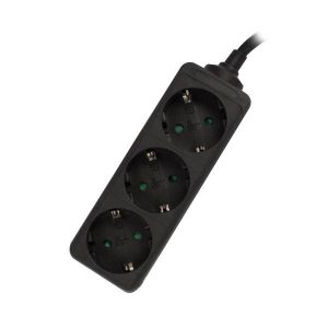 Régua Ewent EW3959 Power Strip 3 Tomadas Schuko 16A Preta