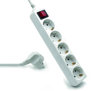 Régua Ewent EW3916 Power Strip 5 Tomadas Schuko 16A com Switch on/off Branca