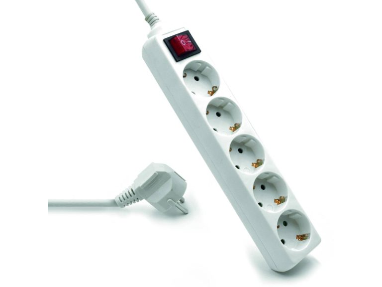 Régua Ewent EW3916 Power Strip 5 Tomadas Schuko 16A com Switch on/off Branca